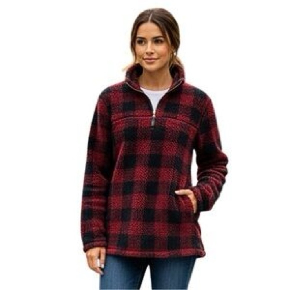 Alpine Sherpa Red and Black Pullover - XL